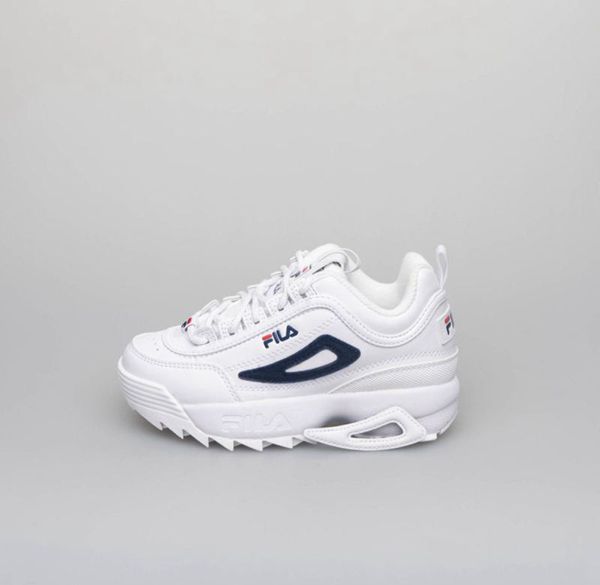 Fila Disruptor 2 Logo Reveal Girl's Sneakers - White/Navy/Red,NZ 61-35861